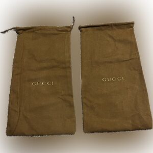Gucci Tan Dust Bags w/ Gold Logo ✨👜 (Set of 2) 15”x7.5”